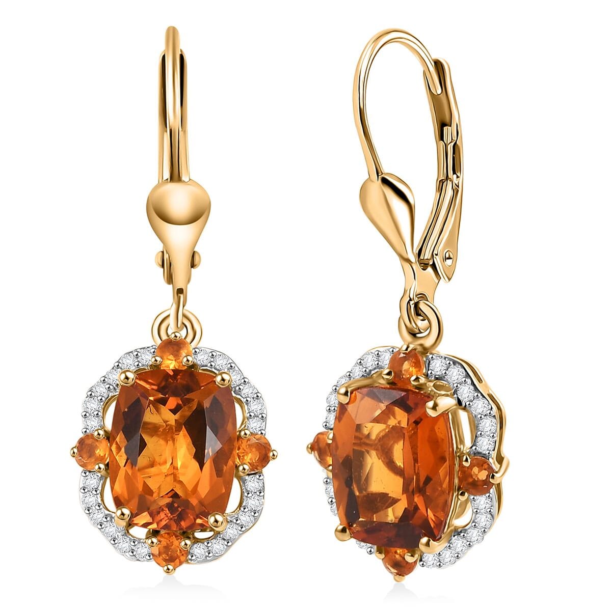 D'Joy Santa Ana Madeira Citrine and Multi Gemstone 5.00 ctw Earrings in 18K Vermeil Yellow Gold Over Sterling Silver image number 0