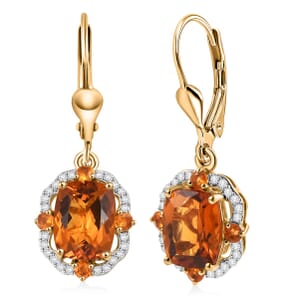 D'Joy Santa Ana Madeira Citrine and Multi Gemstone 5.00 ctw Earrings in 18K Vermeil Yellow Gold Over Sterling Silver