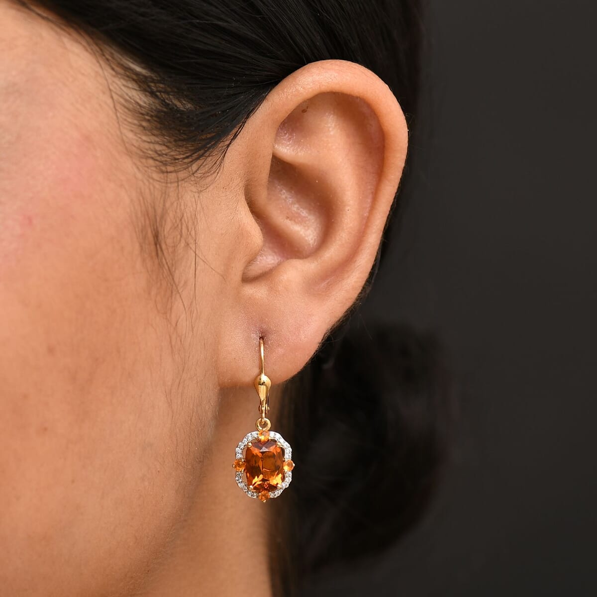 D'Joy Santa Ana Madeira Citrine and Multi Gemstone 5.00 ctw Earrings in 18K Vermeil Yellow Gold Over Sterling Silver image number 2