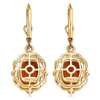 D'Joy Santa Ana Madeira Citrine and Multi Gemstone 5.00 ctw Art Deco Earrings in 18K Vermeil Yellow Gold Over Sterling Silver