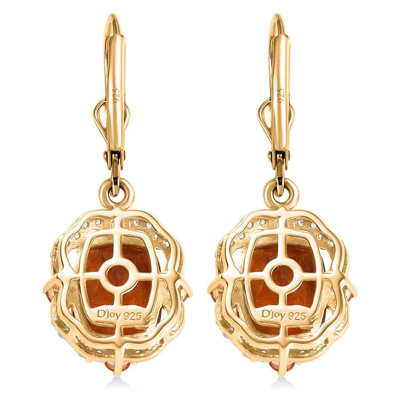 D'Joy Santa Ana Madeira Citrine and Multi Gemstone 5.00 ctw Art Deco Earrings in 18K Vermeil Yellow Gold Over Sterling Silver