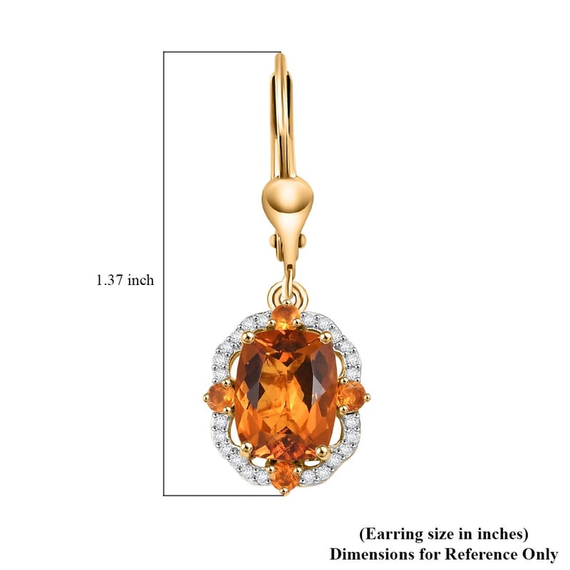 D'Joy Santa Ana Madeira Citrine and Multi Gemstone 5.00 ctw Art Deco Earrings in 18K Vermeil Yellow Gold Over Sterling Silver