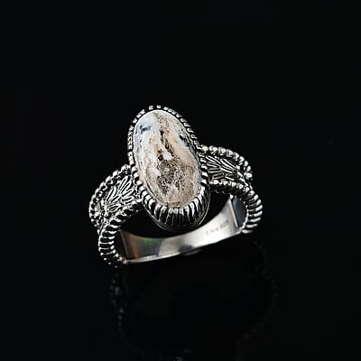 D'Joy Artisan Crafted White Buffalo 4.50 ctw Southwest Ring in Sterling Silver (Size 10.0) 