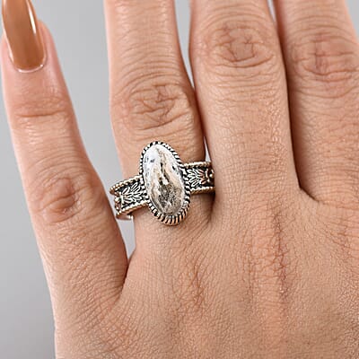 D'Joy Artisan Crafted White Buffalo 4.50 ctw Southwest Ring in Sterling Silver (Size 10.0) 