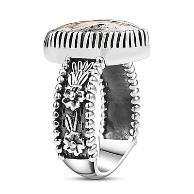D'Joy Artisan Crafted White Buffalo 4.50 ctw Southwest Ring in Sterling Silver (Size 10.0) 