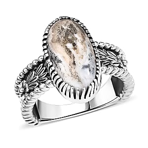 D'Joy Artisan Crafted White Buffalo 4.50 ctw Southwest Ring in Sterling Silver (Size 6.0) 