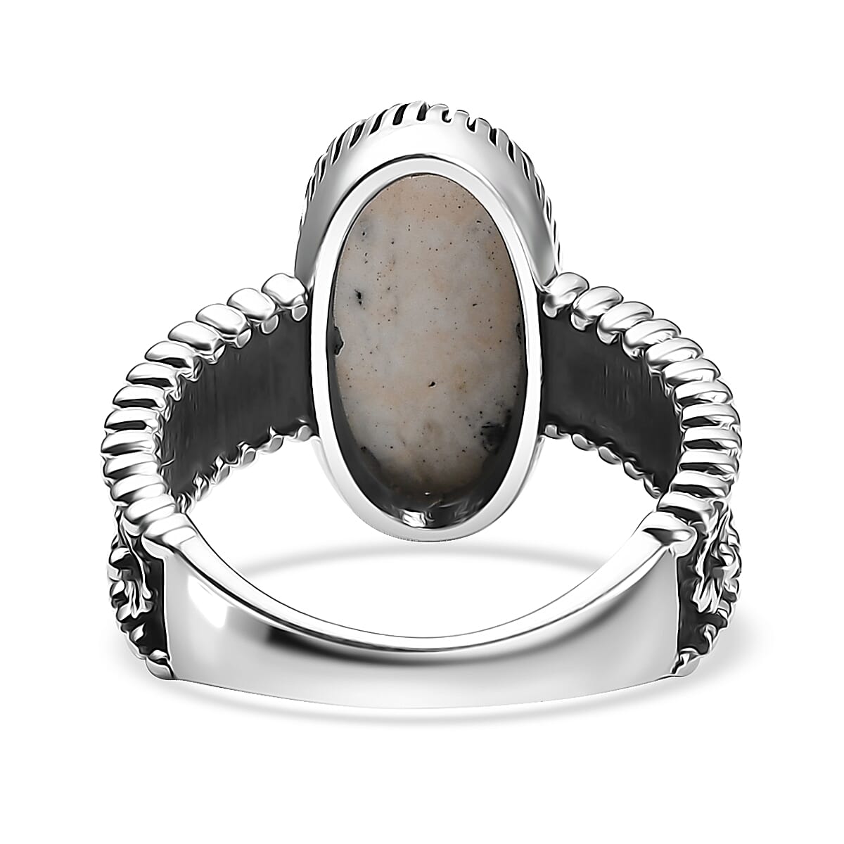 D'Joy Artisan Crafted White Buffalo 4.50 ctw Southwest Ring in Sterling Silver (Size 6.0)  image number 4