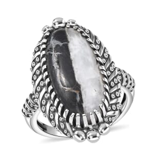 D'Joy Artisan Crafted White Buffalo 10.50 ctw Native American and Southwestern Ring in Sterling Silver (Size 10.0)