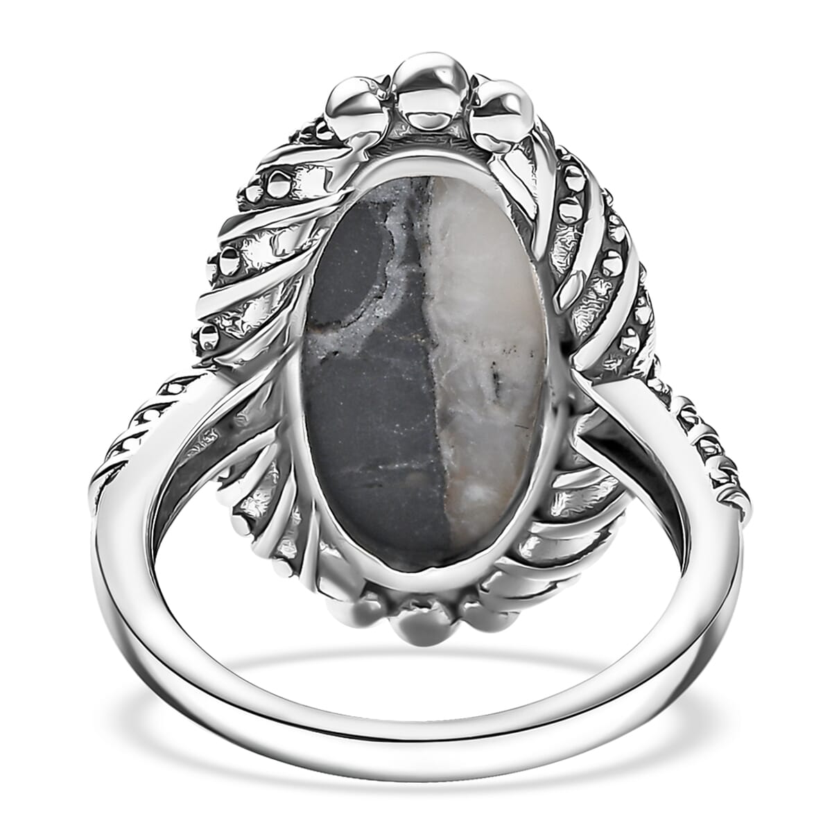 D'Joy Artisan Crafted White Buffalo 10.50 ctw Native American and Southwestern Ring in Sterling Silver (Size 7.0) image number 4