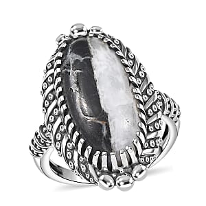 D'Joy Artisan Crafted White Buffalo 10.50 ctw Native American and Southwestern Ring in Sterling Silver (Size 9.0)