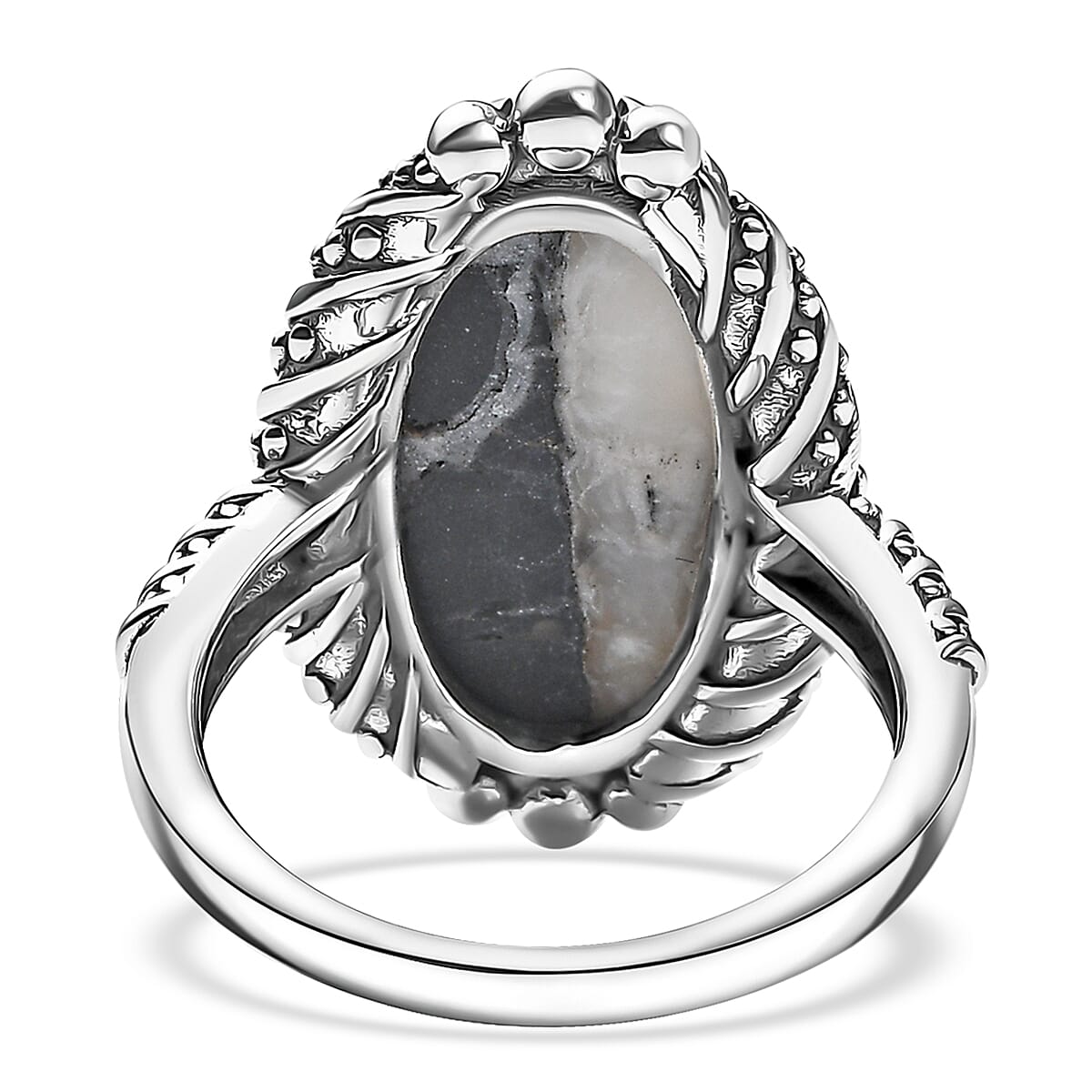 D'Joy Artisan Crafted White Buffalo 10.50 ctw Native American and Southwestern Ring in Sterling Silver (Size 9.0) image number 4