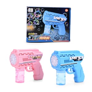 Pink and Blue 2-Piece Set Bubble Gun with Light