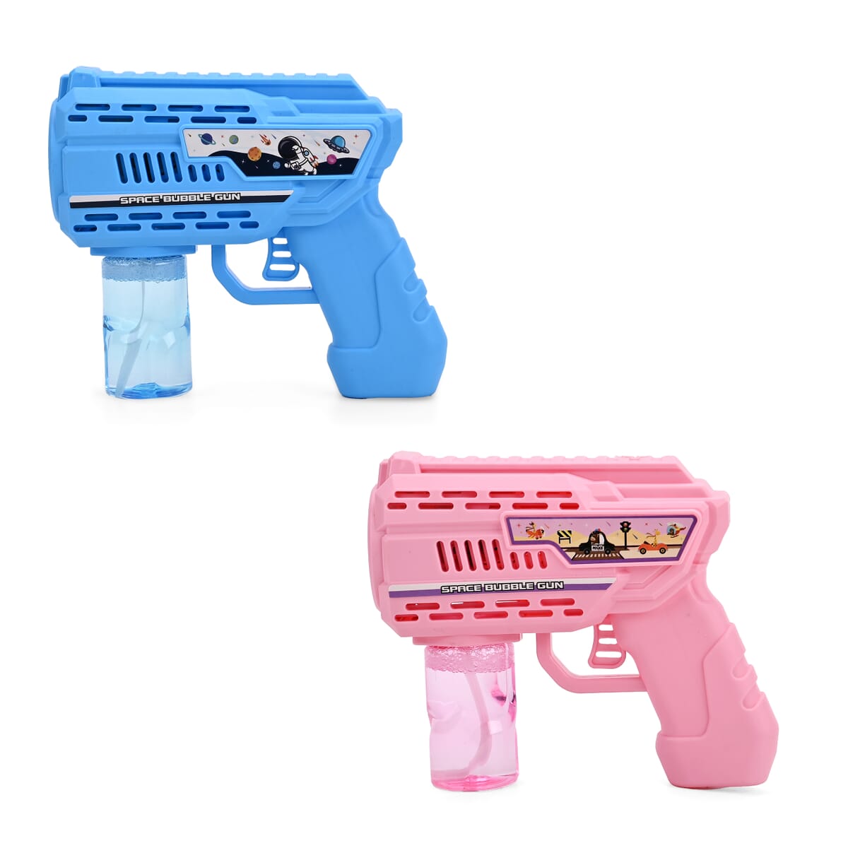 Pink and Blue 2-Piece Set Bubble Gun with Light image number 2