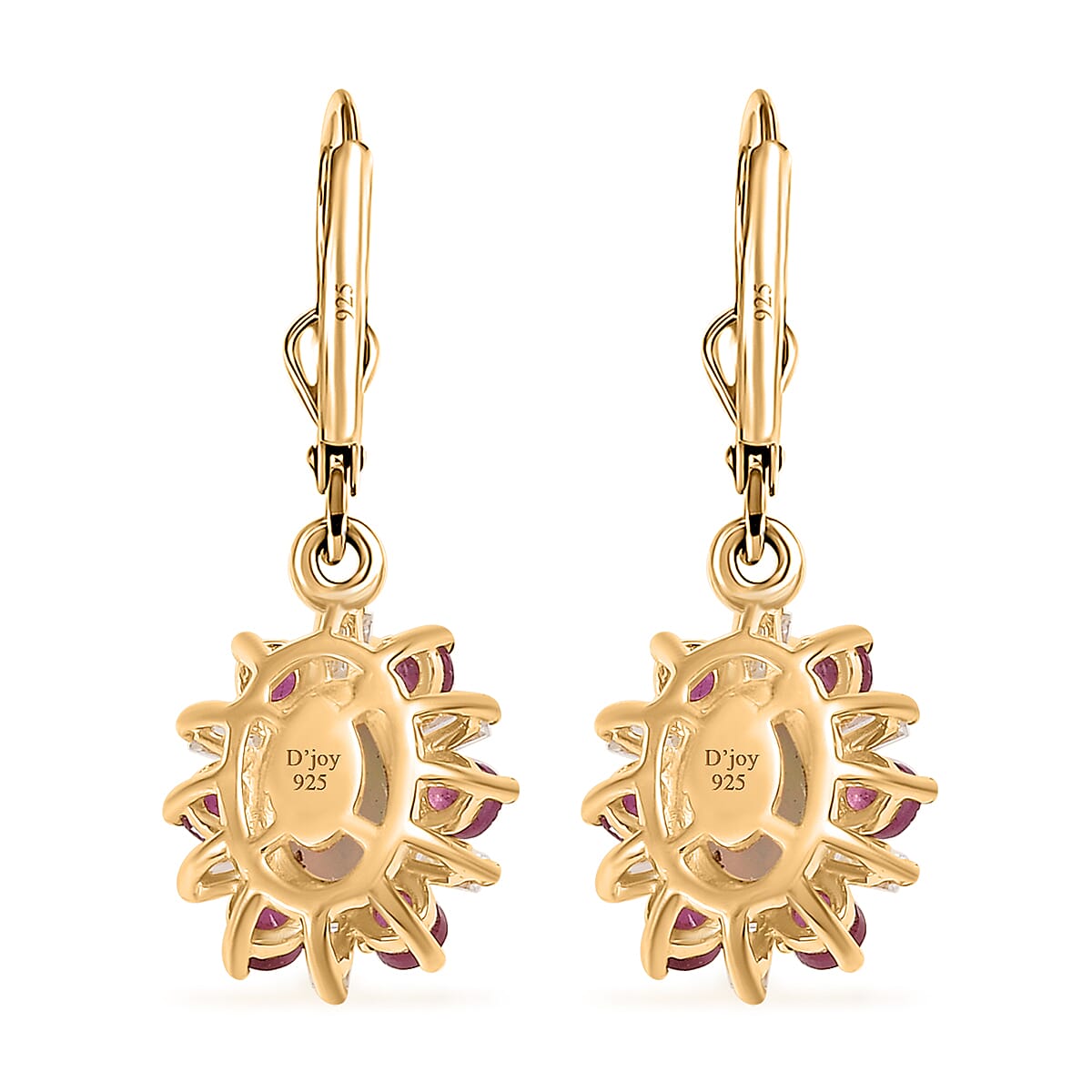 D'Joy Premium Ethiopian Welo Opal and Multi Gemstone 1.60 ctw Sunburst Lever Back Earrings in 18K Vermeil Yellow Gold Over Sterling Silver image number 4