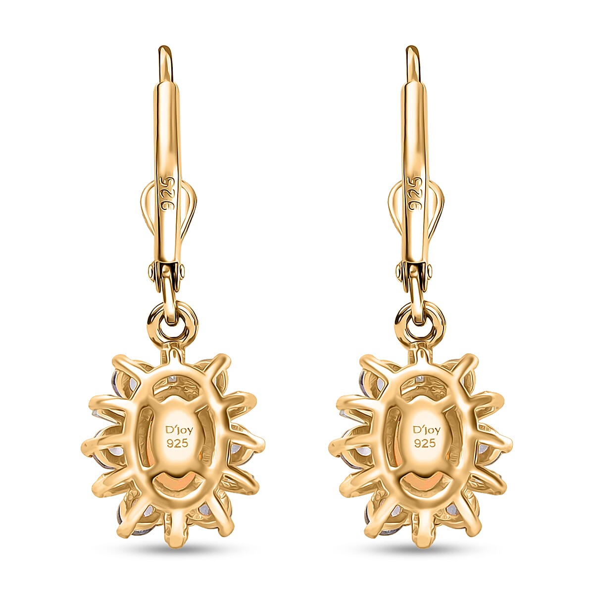 D'Joy Premium Ethiopian Welo Opal and Multi Gemstone 1.60 ctw Sunburst Lever Back Earrings in 18K Vermeil Yellow Gold Over Sterling Silver image number 4