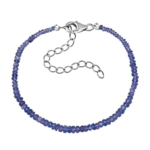 Tanzanite 18.00 ctw Bracelet in Rhodium Over Sterling Silver (7.50 In)