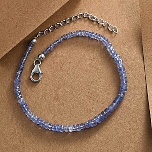 Tanzanite 18.00 ctw Bracelet in Rhodium Over Sterling Silver (7.50 In)