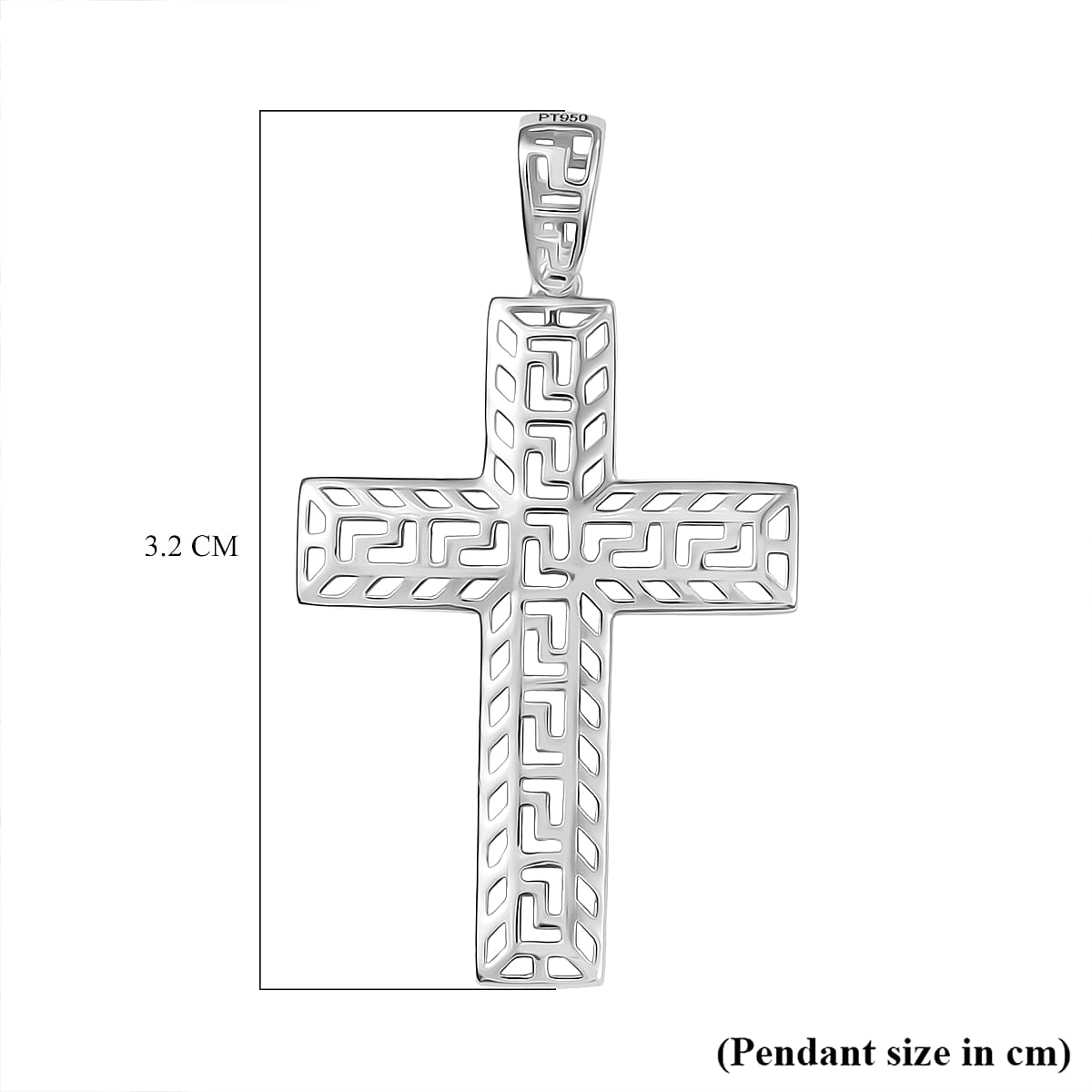 Cross Pendant without Chain in 950 Platinum