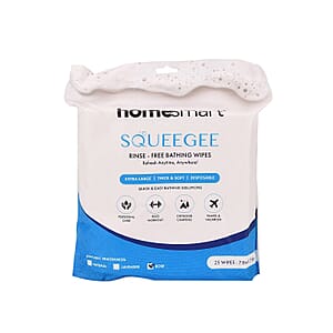 Homesmart Squeegee Rinse-Free Bathing Wipes- Rose (25 Wipes)