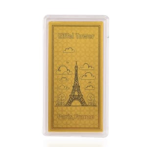 24K Golden Eiffel Tower, Icon of Romance & Elegance Emboss Sheet 55x30mm 0.10 Grams