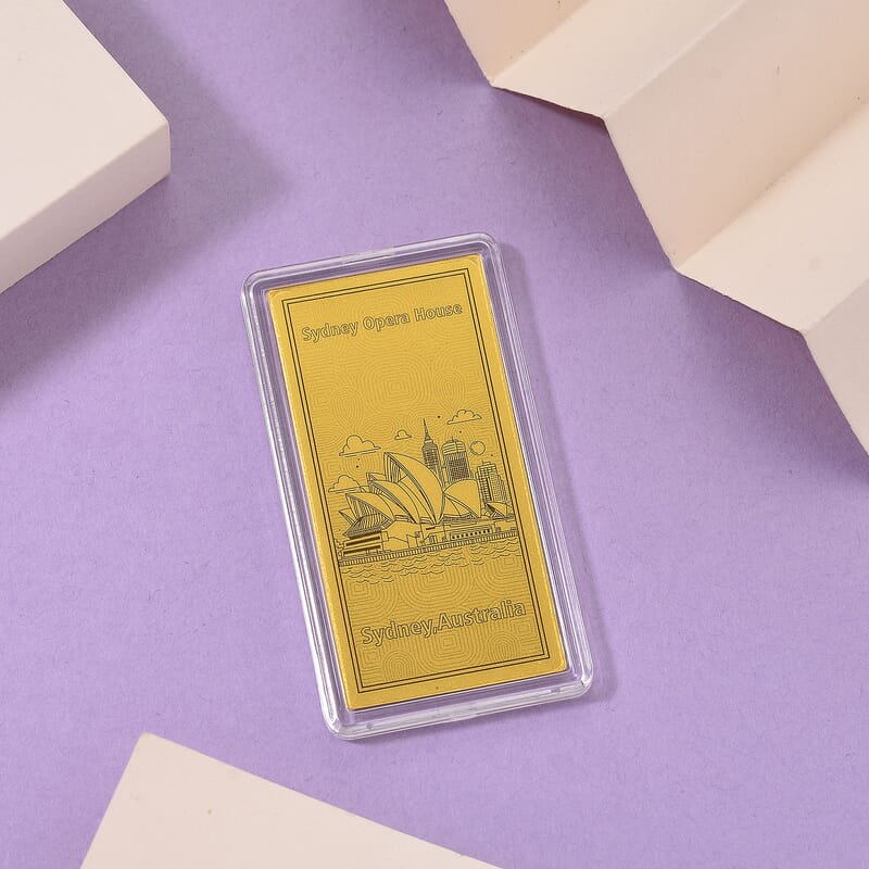  24K Golden Sydney Opera House Emboss Sheet 55x30mm 100mg