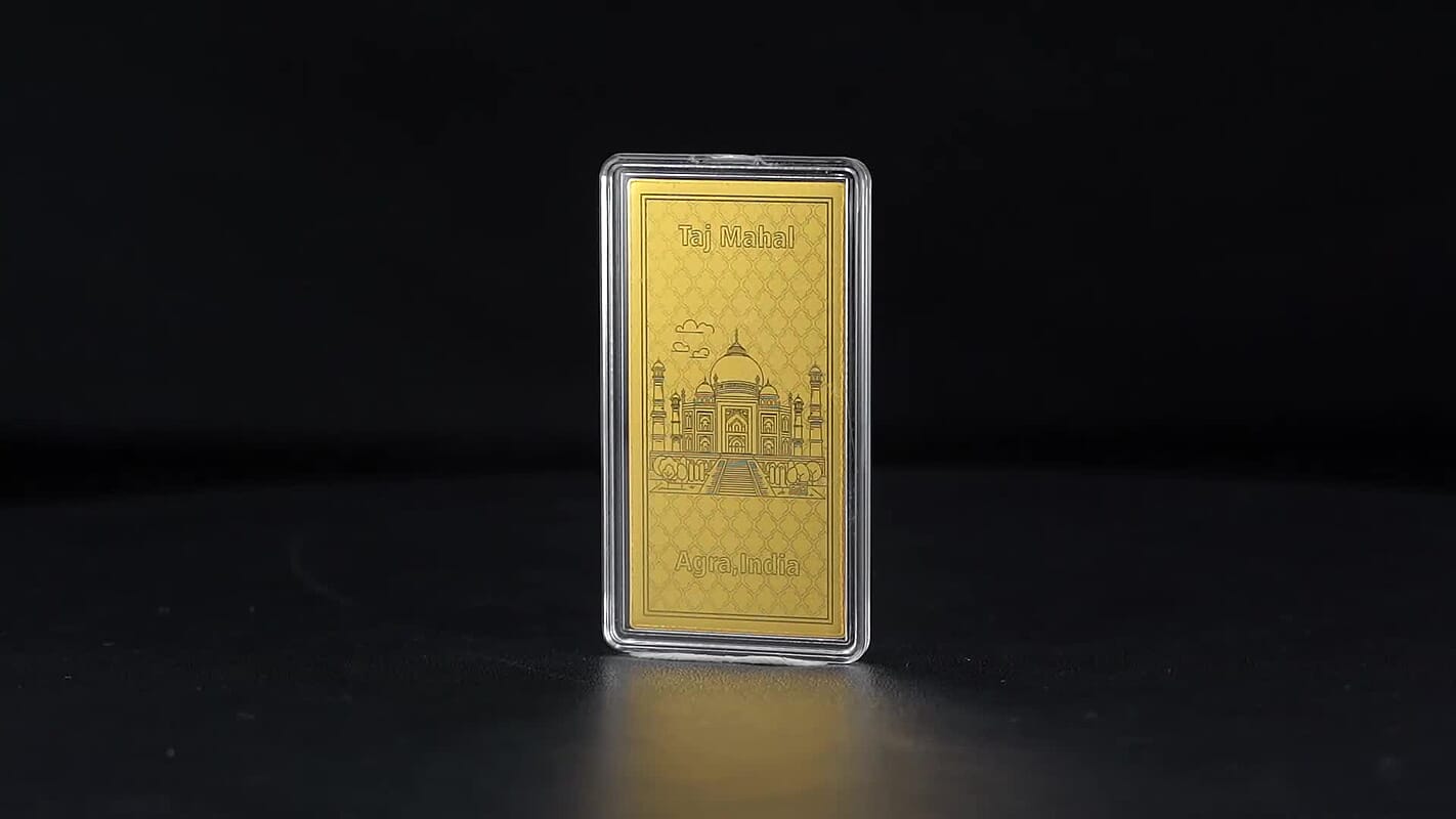 24K Gold Taj Mahal- A Golden Memory of Love Emboss Sheet 55x30mm