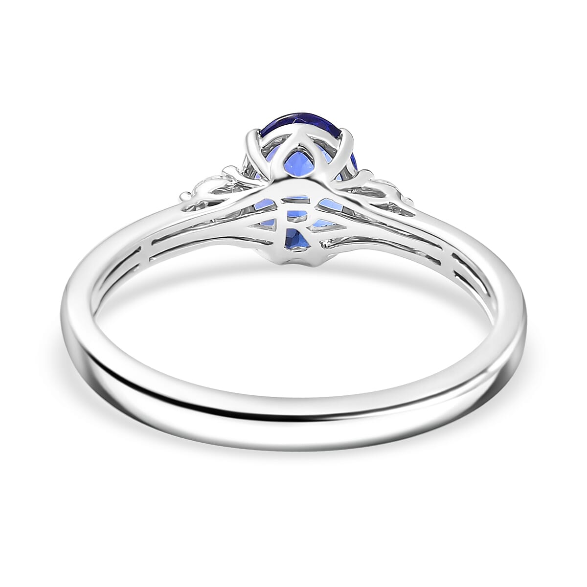 Certified & Appraised Rhapsody AAAA Tanzanite and E-F VS Diamond 1.67 ctw Ring in 950 Platinum (Size 10.0) 4.46 Grams (Del. in 10-15 Days) image number 4