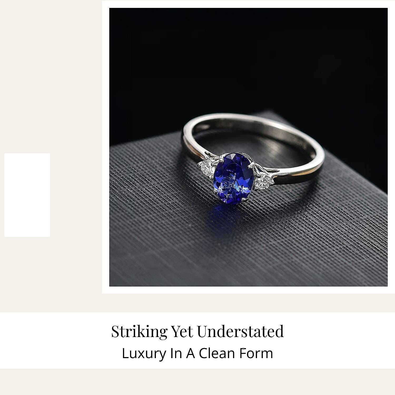 Certified & Appraised Rhapsody AAAA Tanzanite and E-F VS Diamond 1.67 ctw Ring in 950 Platinum (Size 10.0) 4.46 Grams