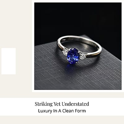 Certified & Appraised Rhapsody AAAA Tanzanite and E-F VS Diamond 1.67 ctw Ring in 950 Platinum (Size 10.0) 4.46 Grams