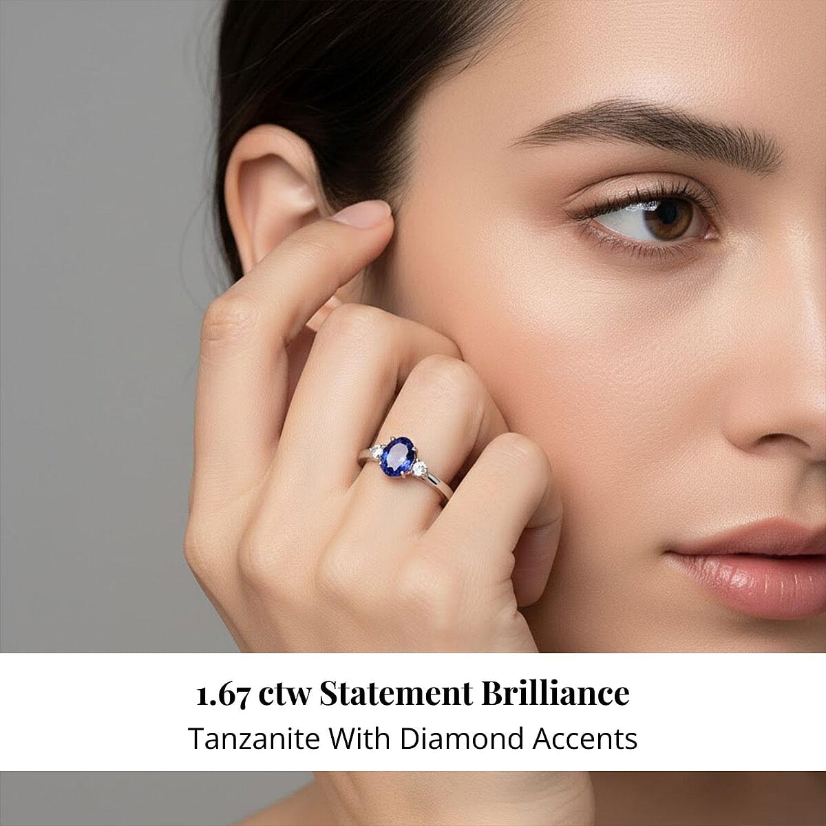 Certified & Appraised Rhapsody AAAA Tanzanite and E-F VS Diamond 1.67 ctw Ring in 950 Platinum (Size 6.0) 4.46 Grams (Del. in 10-15 Days) image number 1