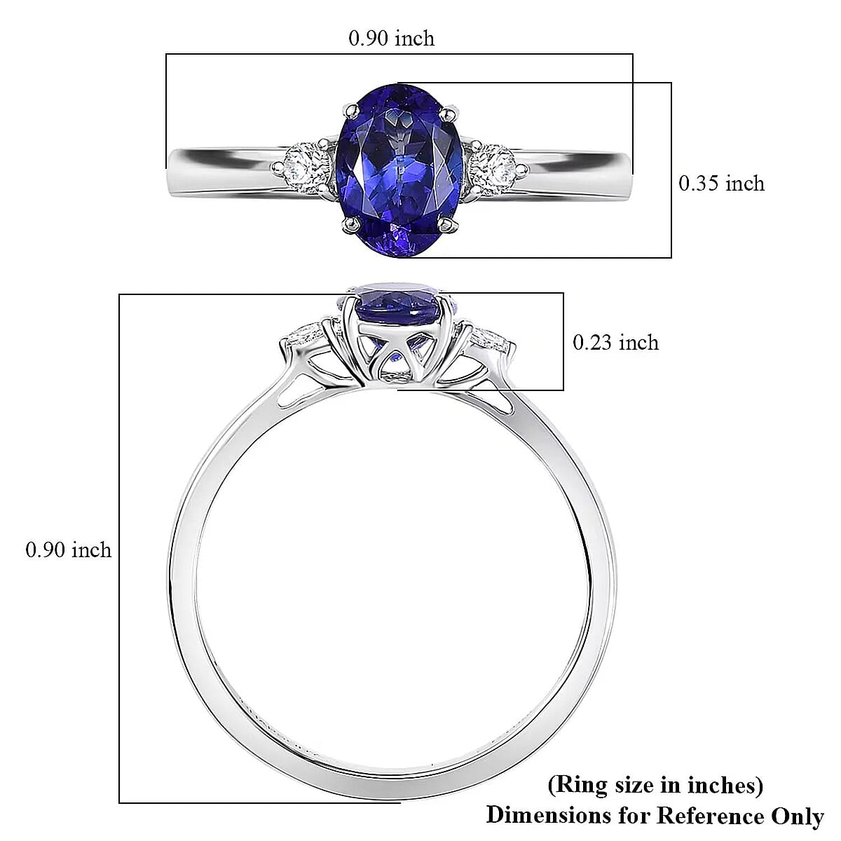 Certified & Appraised Rhapsody AAAA Tanzanite and E-F VS Diamond 1.67 ctw Ring in 950 Platinum (Size 6.0) 4.46 Grams (Del. in 10-15 Days) image number 6