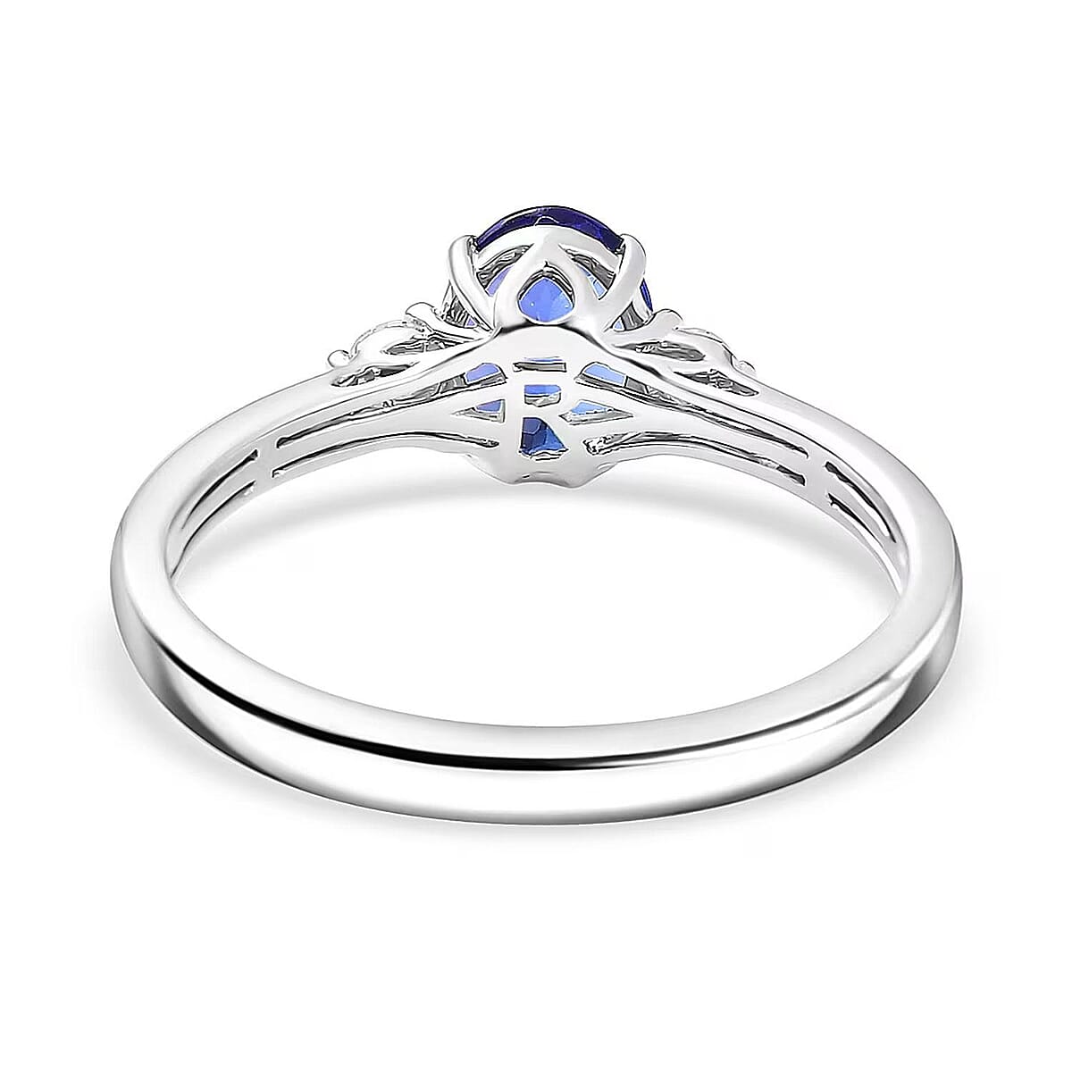 Certified & Appraised Rhapsody AAAA Tanzanite and E-F VS Diamond 1.67 ctw Ring in 950 Platinum (Size 7.0) 4.46 Grams (Del. in 10-15 Days) image number 7