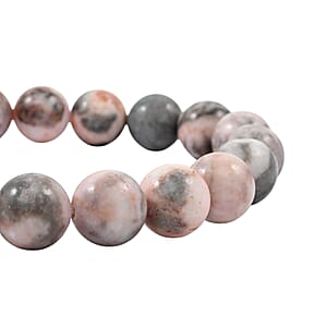 Pink Zebra Jasper 150.00 ctw Beaded Stretch Bracelet