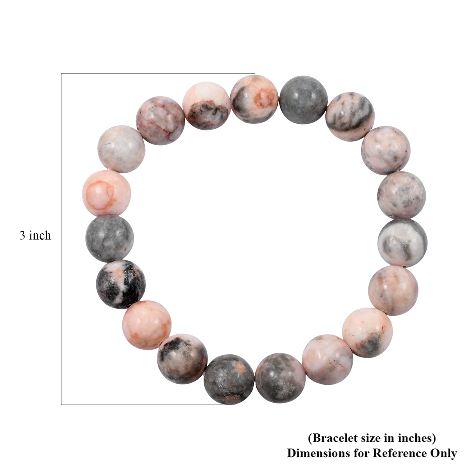 Pink Zebra Jasper 150.00 ctw Beaded Stretch Bracelet