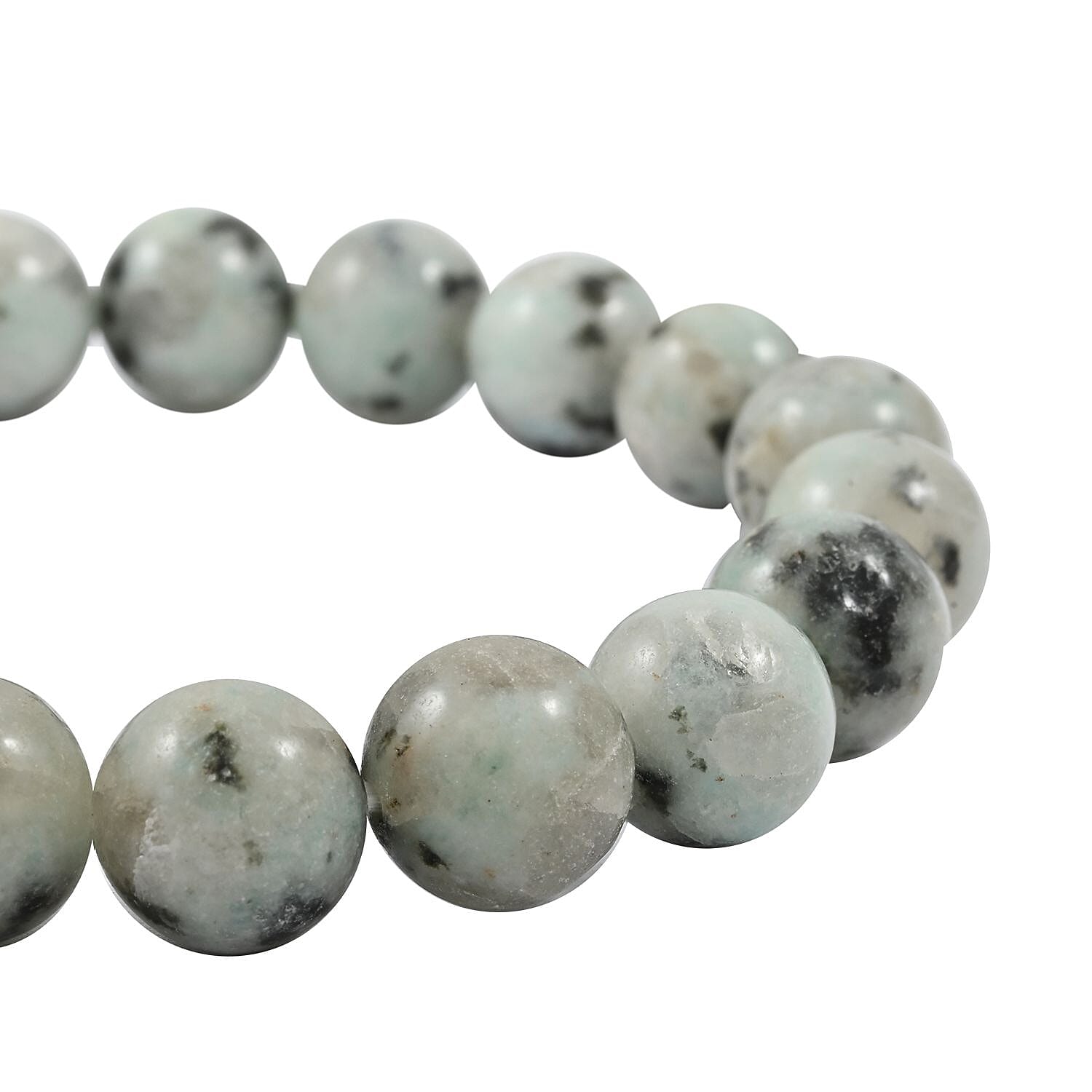 Kiwi Jasper 178.00 ctw Beaded Stretch Bracelet 