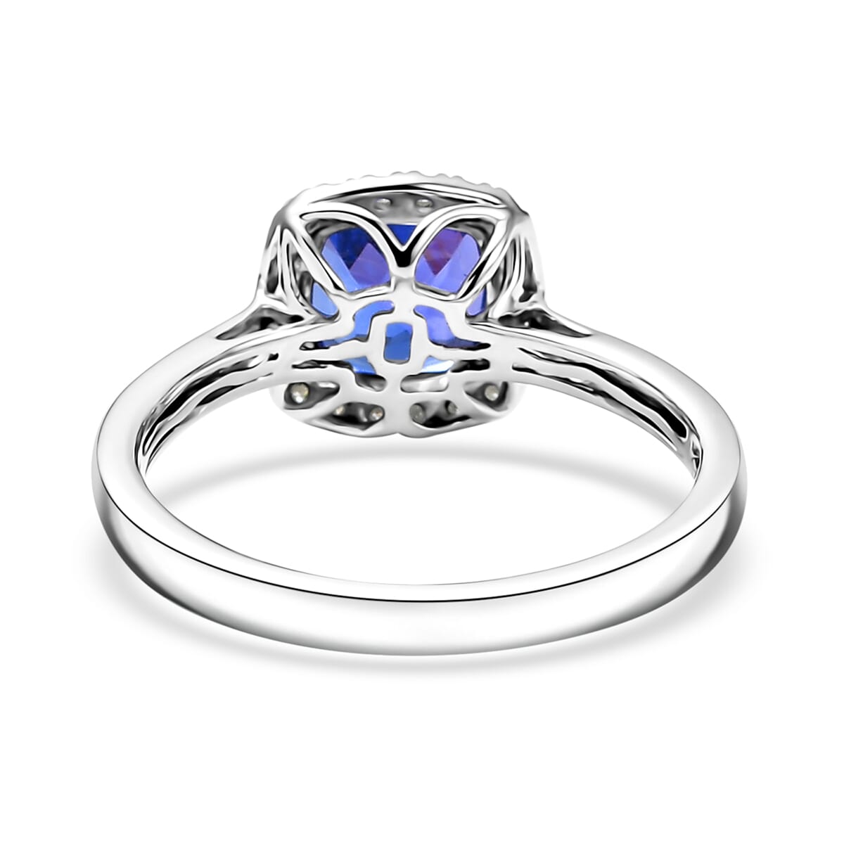 Certified & Appraised Rhapsody AAAA Tanzanite and E-F VS Diamond 3.21 ctw Halo Ring in 950 Platinum (Size 10.0) 5.10 Grams (Del. in 7-10 Days) image number 4