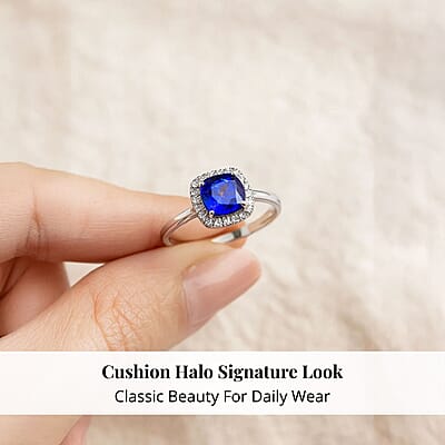 Certified & Appraised Rhapsody AAAA Tanzanite and E-F VS Diamond 3.21 ctw Halo Ring in 950 Platinum (Size 10.0) 5.10 Grams