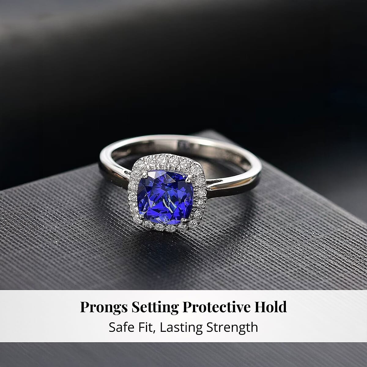 Certified & Appraised Rhapsody AAAA Tanzanite and E-F VS Diamond 3.21 ctw Halo Ring in 950 Platinum (Size 5.0) 5.10 Grams image number 3