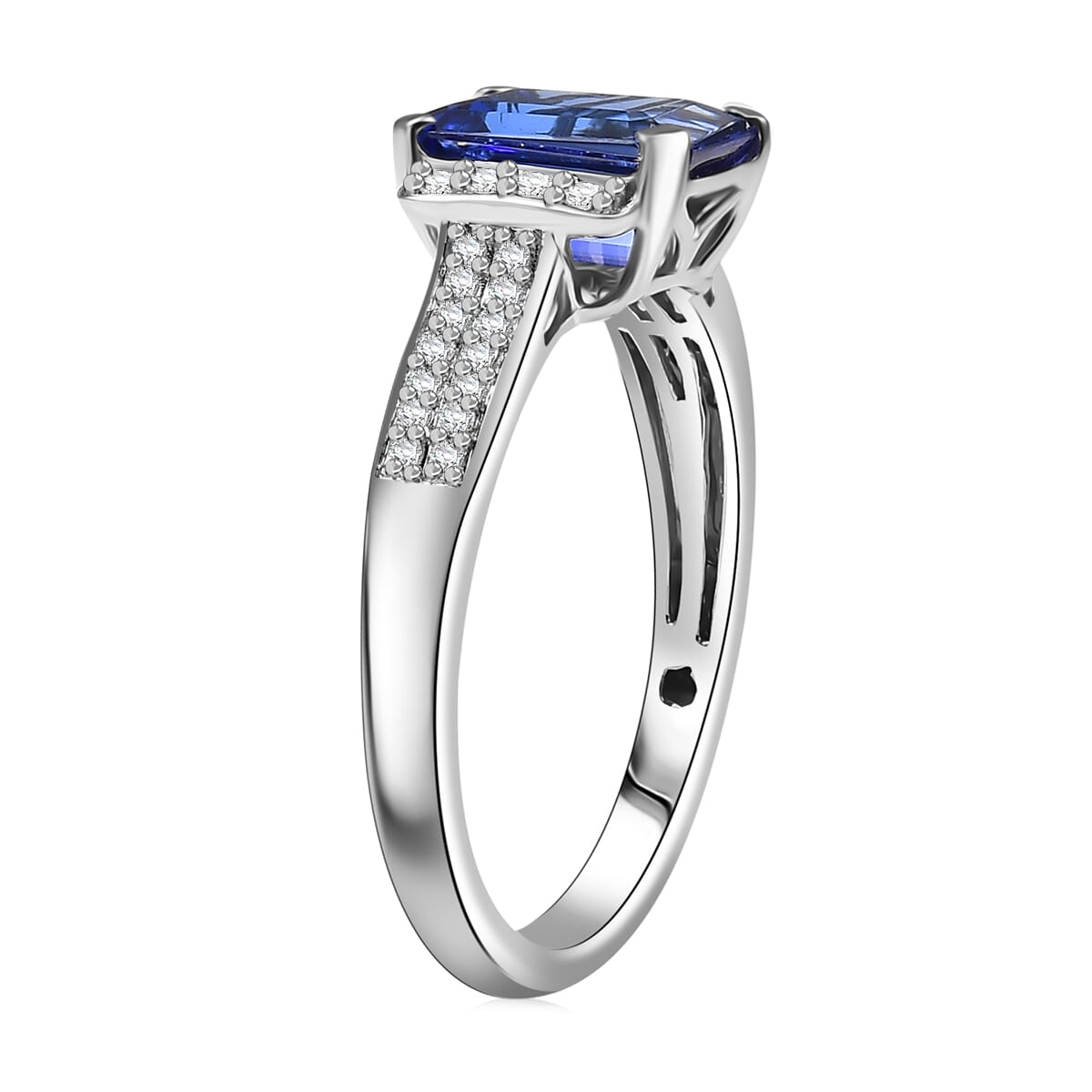 Certified & Appraised Rhapsody AAAA Tanzanite and E-F VS Diamond 3.10 ctw Ring in 950 Platinum (Size 10.0) 5.53 Grams (Del. in 10-15 Days) image number 3