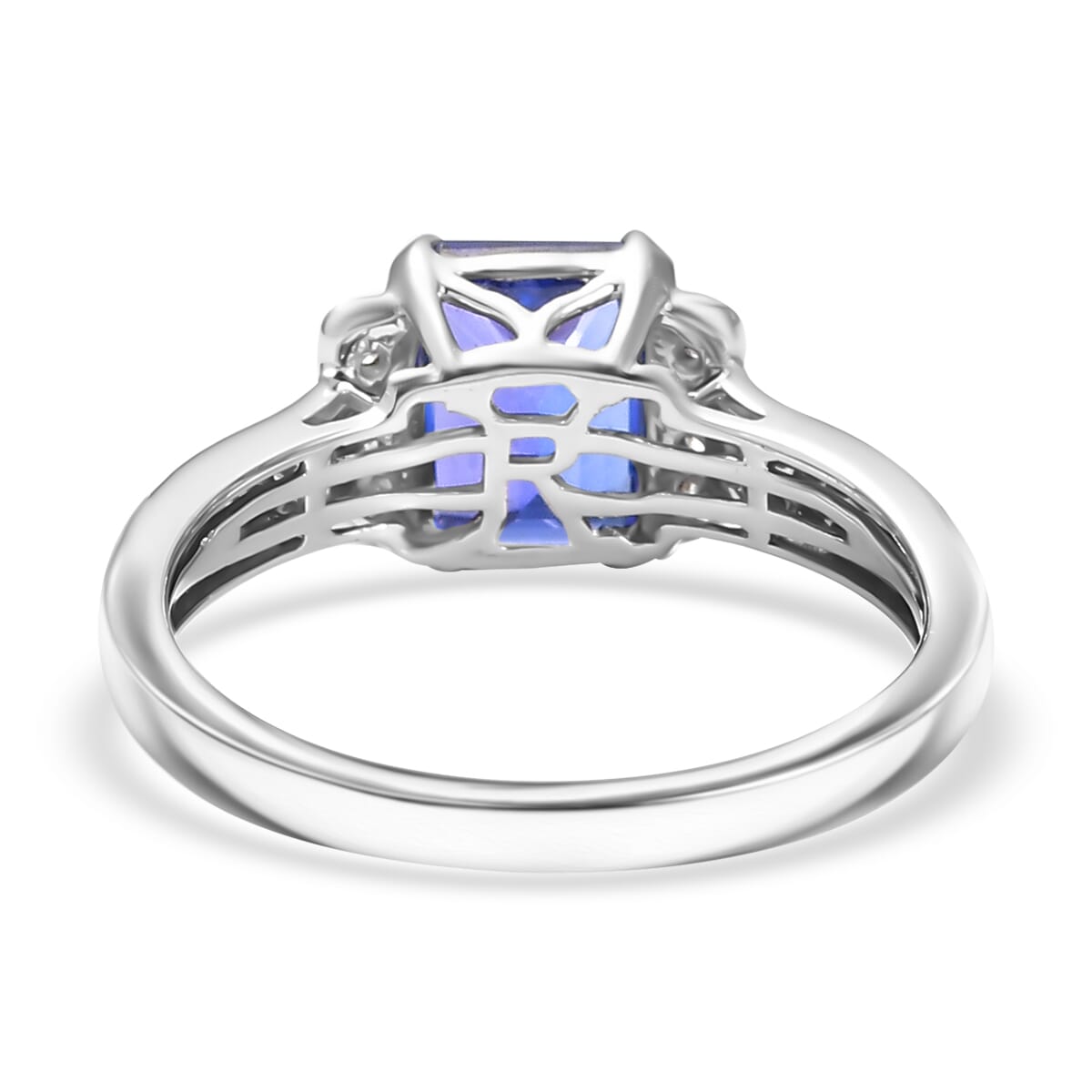 Certified & Appraised Rhapsody AAAA Tanzanite and E-F VS Diamond 3.10 ctw Ring in 950 Platinum (Size 10.0) 5.53 Grams (Del. in 10-15 Days) image number 4