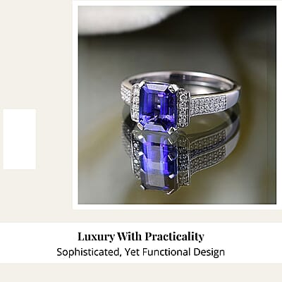 Certified & Appraised Rhapsody AAAA Tanzanite and E-F VS Diamond 3.10 ctw Ring in 950 Platinum (Size 10.0) 5.53 Grams