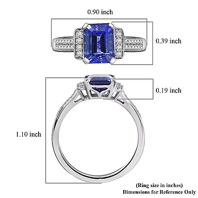 Certified & Appraised Rhapsody AAAA Tanzanite and E-F VS Diamond 3.10 ctw Ring in 950 Platinum (Size 10.0) 5.53 Grams