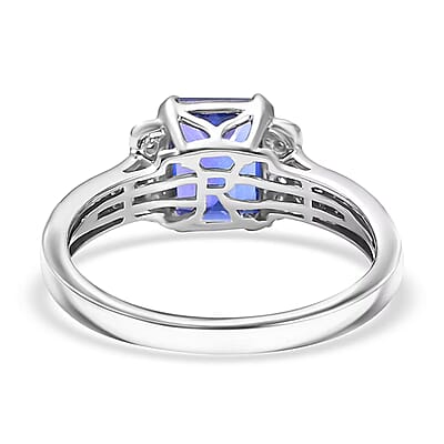 Certified & Appraised Rhapsody AAAA Tanzanite and E-F VS Diamond 3.10 ctw Ring in 950 Platinum (Size 10.0) 5.53 Grams