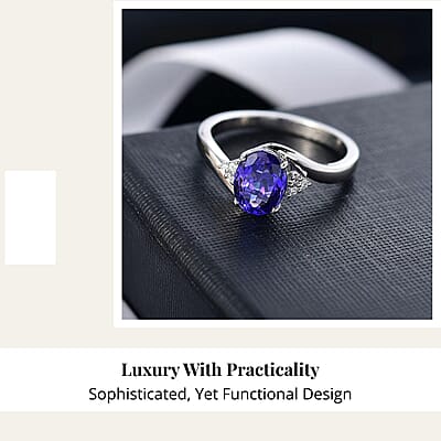 Certified & Appraised Rhapsody AAAA Tanzanite and E-F VS Diamond 2.80 ctw Ring in 950 Platinum (Size 10.0) 6.25 Grams