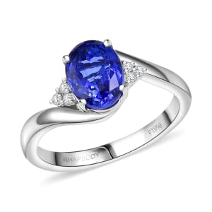 Certified & Appraised Rhapsody AAAA Tanzanite and E-F VS Diamond 2.80 ctw Ring in 950 Platinum (Size 9.0) 6.25 Grams (Del. in 10-15 Days)