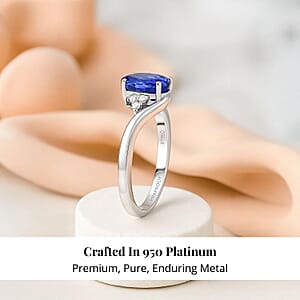 Certified & Appraised Rhapsody AAAA Tanzanite and E-F VS Diamond 2.80 ctw Ring in 950 Platinum (Size 9.0) 6.25 Grams (Del. in 10-15 Days)