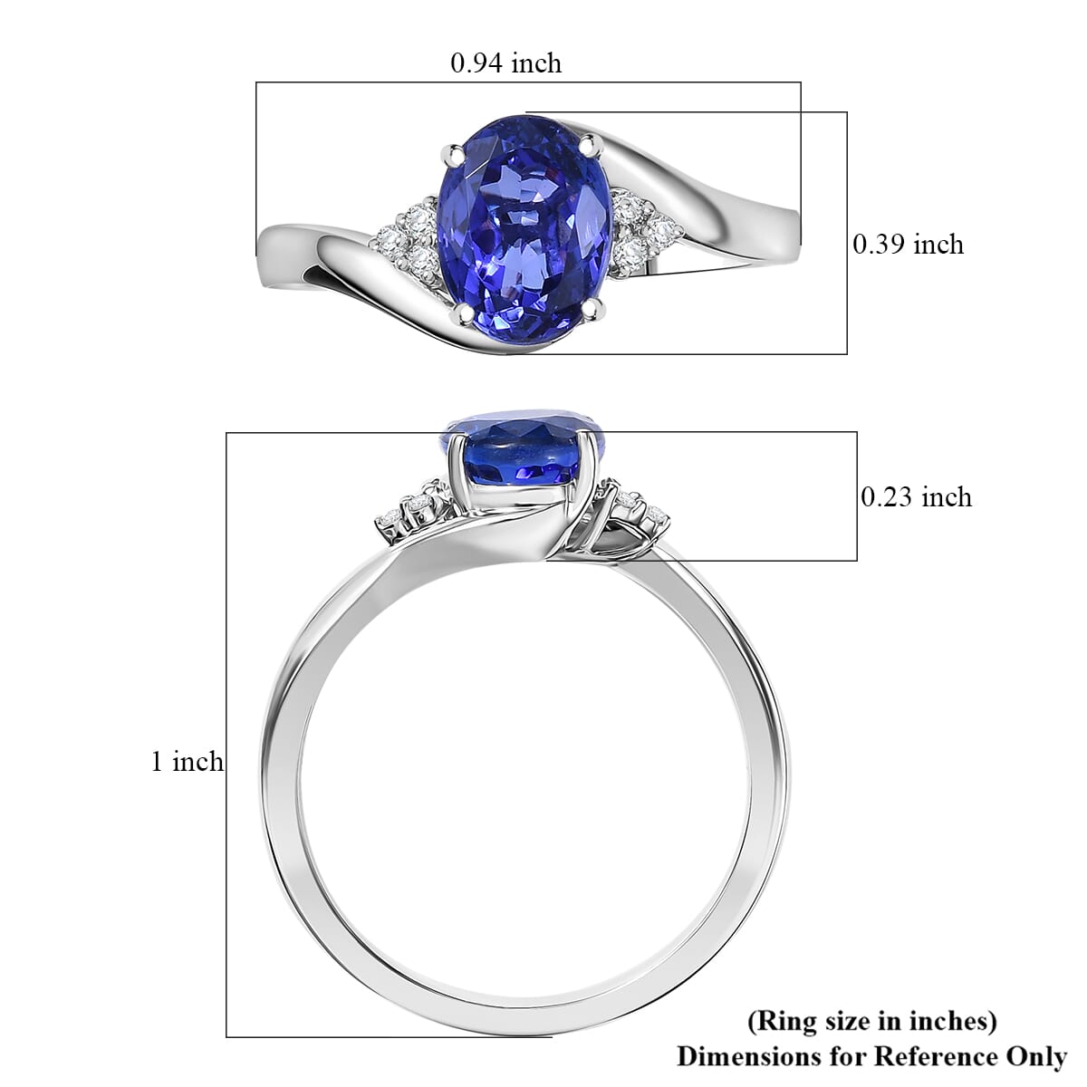 Certified & Appraised Rhapsody 950 Platinum AAAA Tanzanite, Diamond (E-F, VS) Ring (6.25 g) (Del. in 10-15 Days) 2.80 ctw image number 5