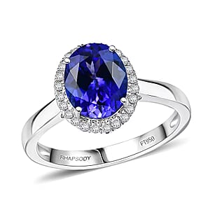 Certified & Appraised Rhapsody AAAA Tanzanite and E-F VS Diamond 3.21 ctw Ring in 950 Platinum (Size 10.0) 5.72 Grams (Del. in 10-15 Days)