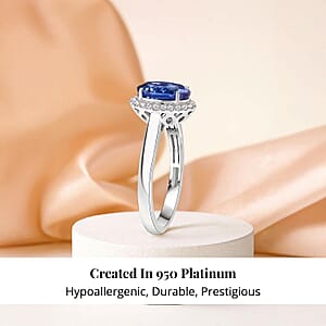 Certified & Appraised Rhapsody AAAA Tanzanite and E-F VS Diamond 3.21 ctw Ring in 950 Platinum (Size 10.0) 5.72 Grams (Del. in 10-15 Days)