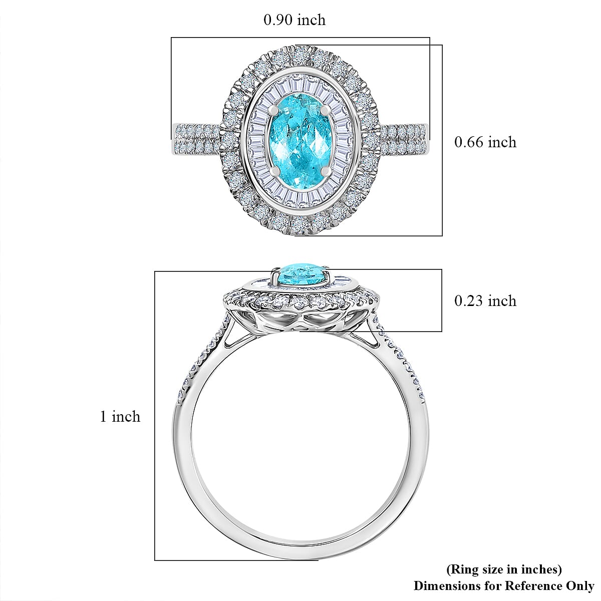 Certified & Appraised Rhapsody AAAA Paraiba Tourmaline and E-F VS2 Diamond 2.10 ctw Ring in 950 Platinum (Size 7.0) 7.10 Grams image number 5